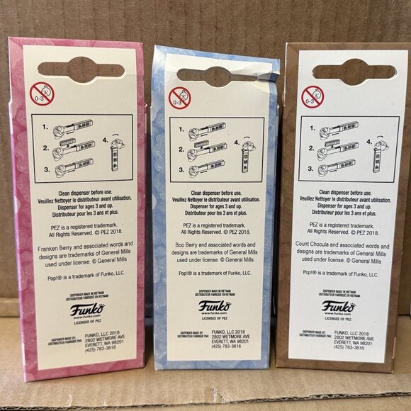 Funko Pop PEZ Dispensers Franken Berry, Boo Berry, Count Chocula Monster Cereal - Picture 3 of 4